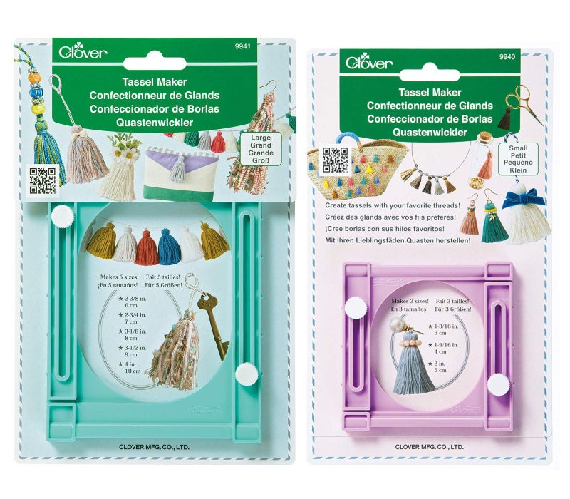 Clover Bundle of Two (2) Tassel Makers: Large (Makes 5 Sizes, 6-10 cm Tassels) and Small (Makes 3 Sizes, 3-5 cm Tassels) - Image 1